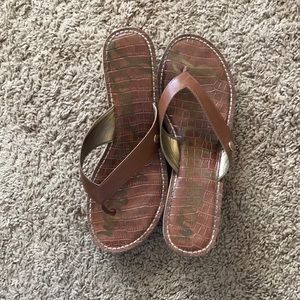 Sam Edelman Womens leather wedge Flip Flop, 10